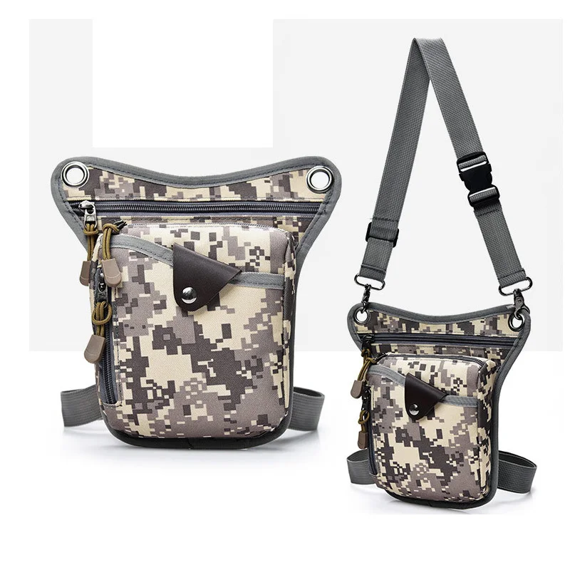 A leg bag Мужская нейлоновая сумка для ног, модная набедренная поясная сумка, многофункциональная тактическая мужская сумка через плечо для верховой езды - Цвет: A leg bag