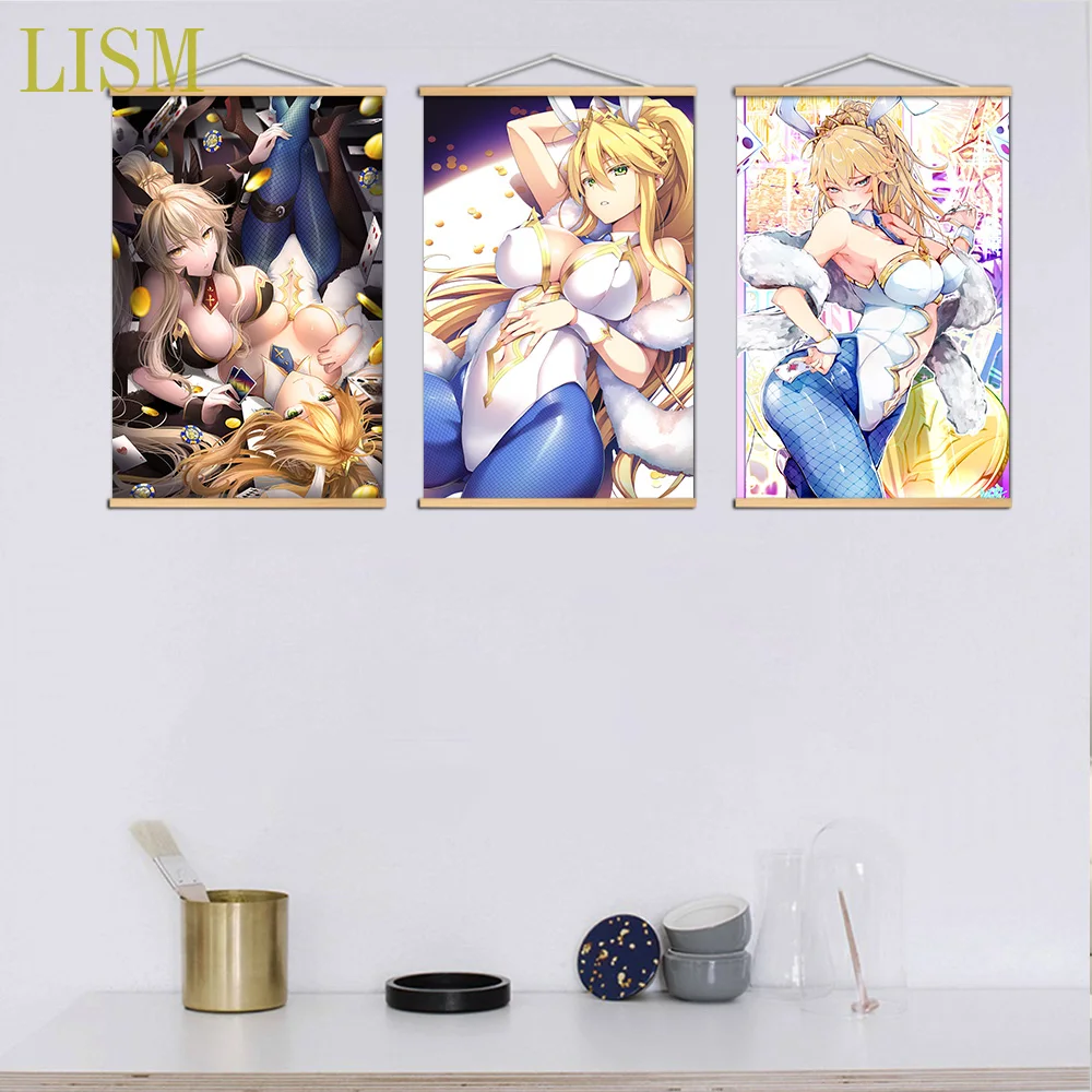 Плакат на стену из массива дерева с изображением судьбы и манги - купить по