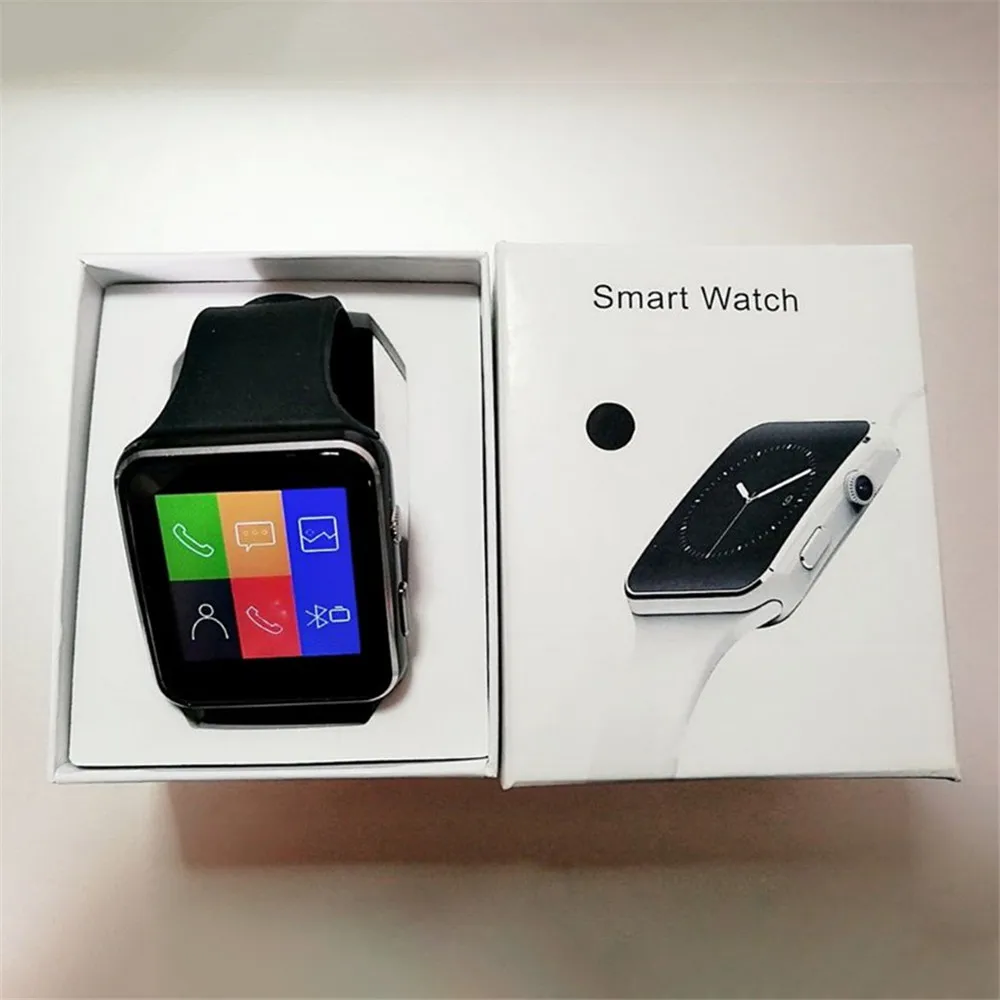 

X6 Screen Smart Watch Men Women With Bluetooth Compatible Camera Support SIM TF Card Call Smartwatch For Android Phone PK DZ09