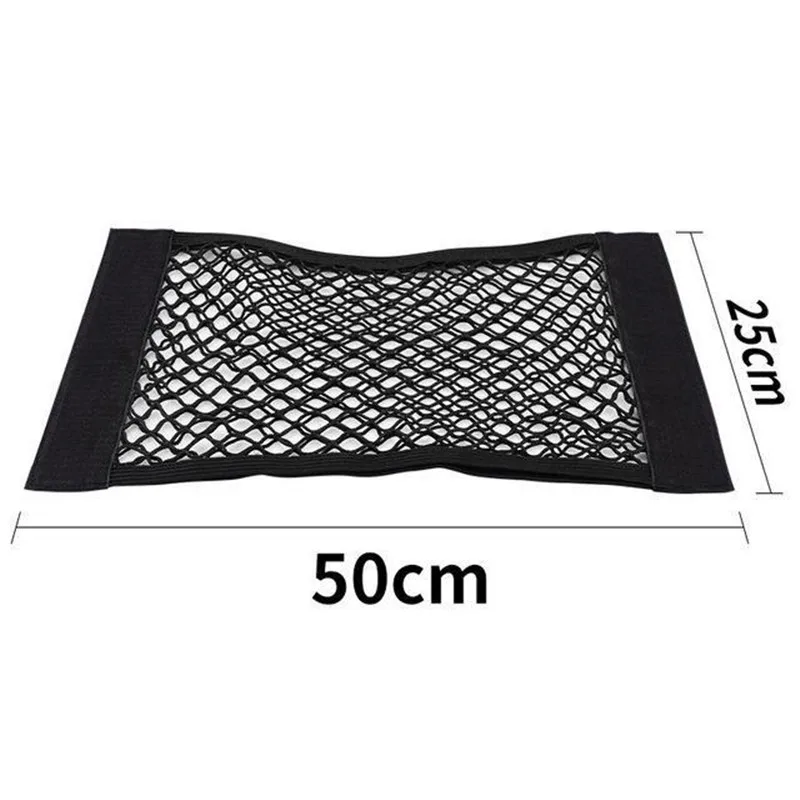 

New 25x40cm 25x50cm Car Auto Back Rear Trunk Seat Elastic String Net Mesh Storage Bag Pocket Cages 34X25cm Black