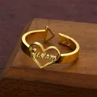Именные кольца для женщин, из нержавеющей стали, регулируемые, кольцо с сердцем, увелирные украшения