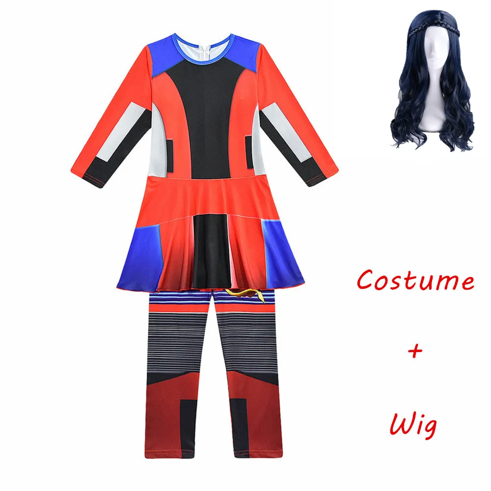 860 and wig Для детей/wo Для мужчин костюм для Хэллоуина для Для мужчин для взрослых для косплея героев фильма «наследники» 3 Эви Mal Одри Jay Carlos костюмы смешные вечерние 3DJumpsuits - Цвет: 860 and wig