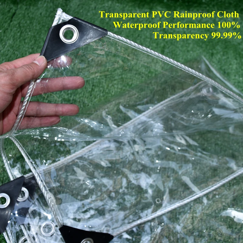 Big Size 99.99% Transparent PVC Rainproof Cloth Tarpaulin Windows Windproof Waterproof Greenhouse Plant Keep Warm Awning Tent