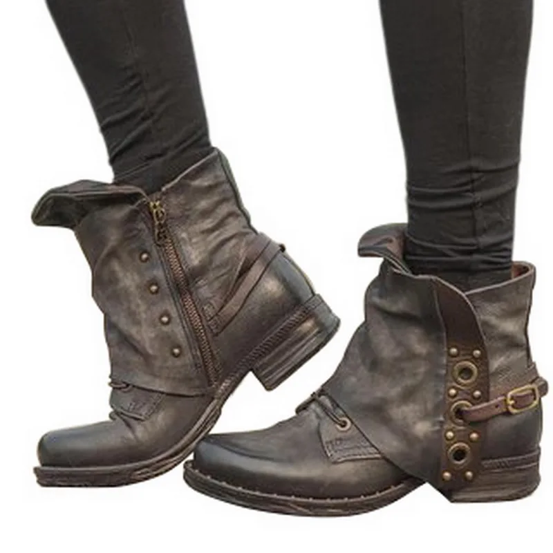 2019 новые зимние мотоциклетные ботинки на шнуровке женские модные в британском