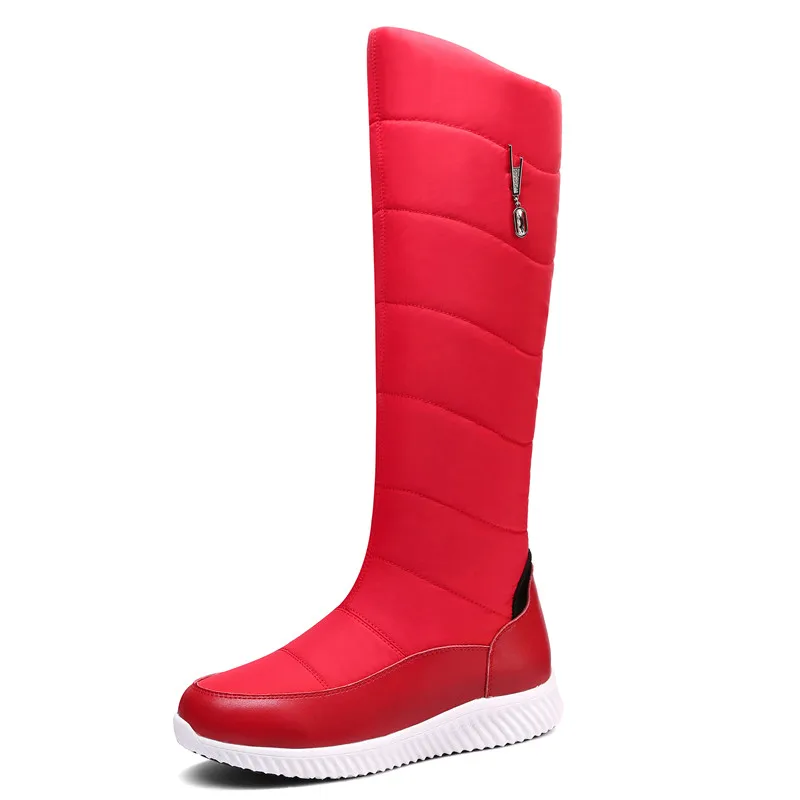 

Fanyuan size 35-44 New Nature genuine leather snow boots Winter Warm Knee High Boots Women Platform Wedges High Heels shoes