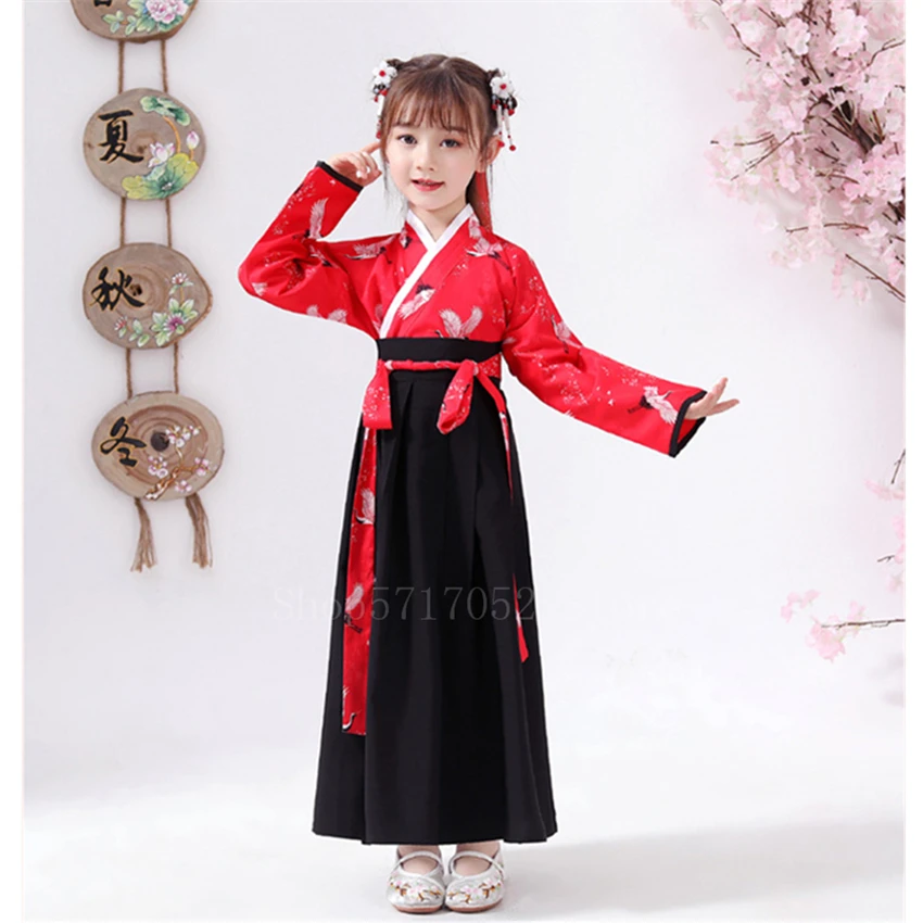 Детский костюм феи ханьфу винтажная одежда для маленьких девочек в Восточном и