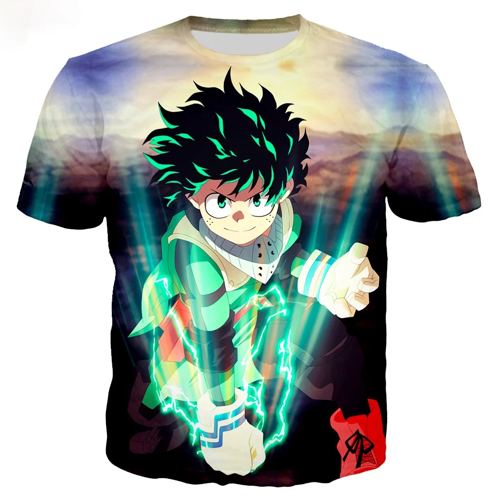 

Summer Hot Sale 3D Print Anime My Hero Academia T-shirt Midoriya Izuku Men Women Hip Hop Style Streetwear Trendy Tees Tops