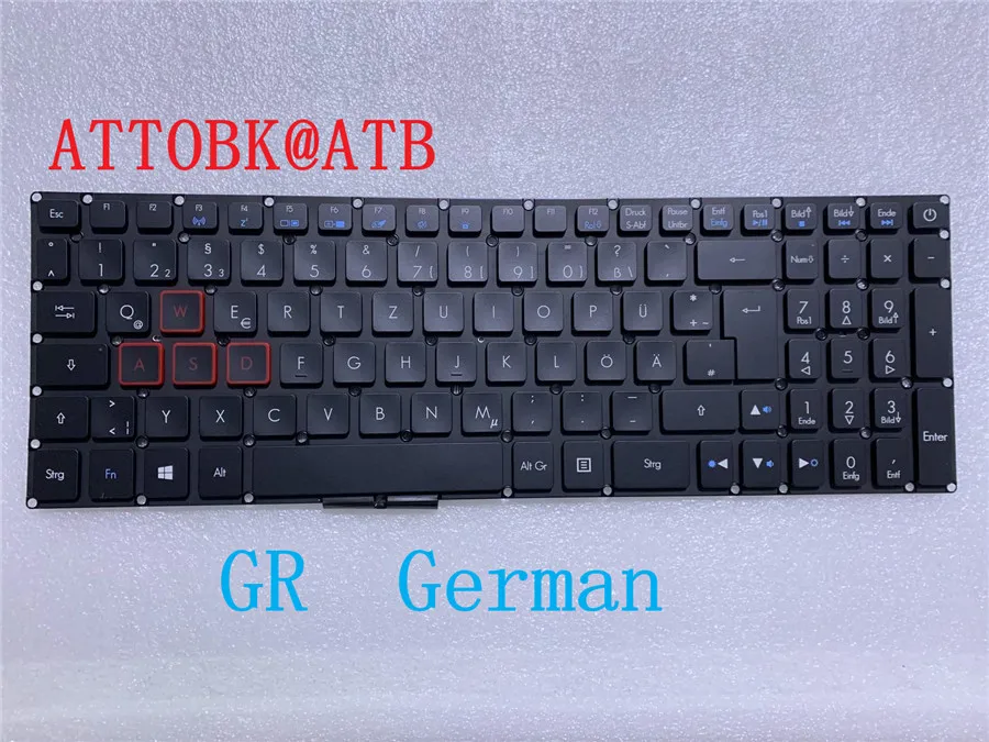 Новая подсветка Бразилия/немецкая клавиатура для Acer Aspire VX 15 VX15 VX5-591G VX5-793 VN7-593 VN7-793G
