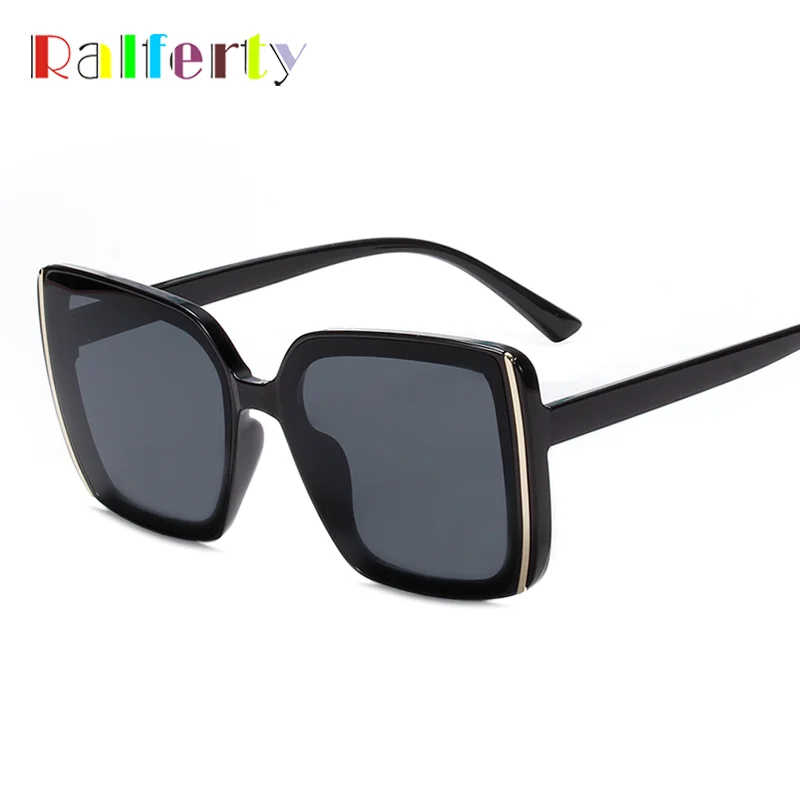 

Ralferty Women's Sunglasses Luxury Woman Brand Designer Big Square Shades Oversized Sun Glass 2020 oculos feminino de sol W9127