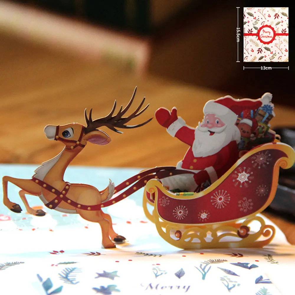 Новый олень карета карты событие рождественские подарки Олень автомобиль