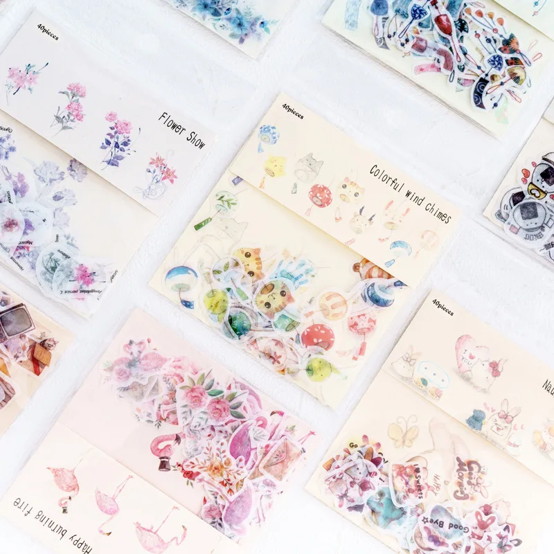 40 шт./лот милый мультфильм Декоративные Diy Дневник наклейки Kawaii планировщик для