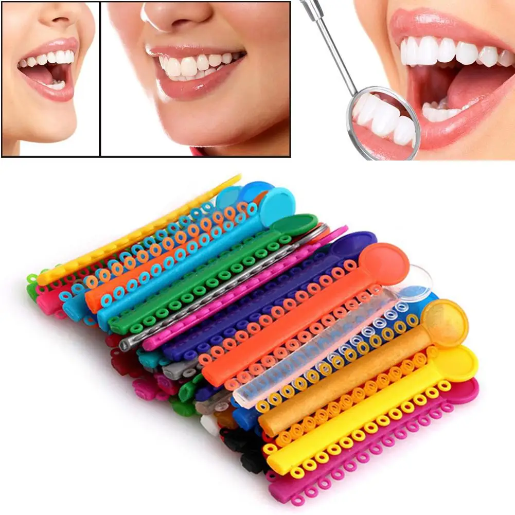 

40pcs Dental Elastomeric Ligature Ties Orthodontics Elastic Rubber Bands Elastic O-ring Braces Rubber Bands Dental Aid Dentist