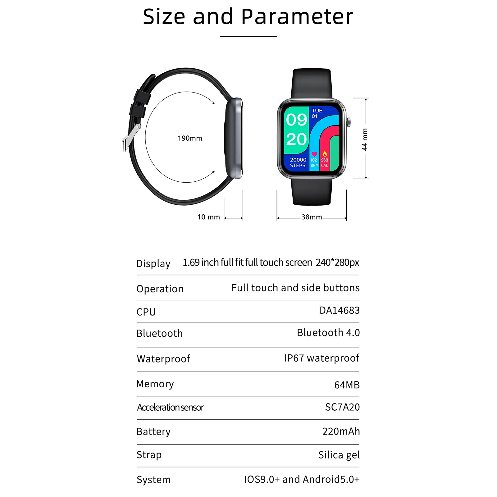

Z15 Men's and Women's Multi-Functional Watches Bluetooth Call IP67 Waterproof Health Testing Selected High Quality Watch SM