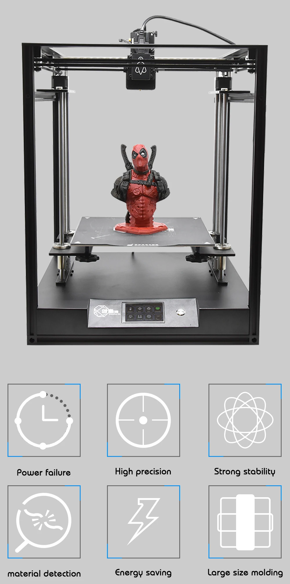 Creative3D BestNew CoreXY Elf двойной z axis 3d Принтер Высокоточный алюминиевый профиль рама большая площадь