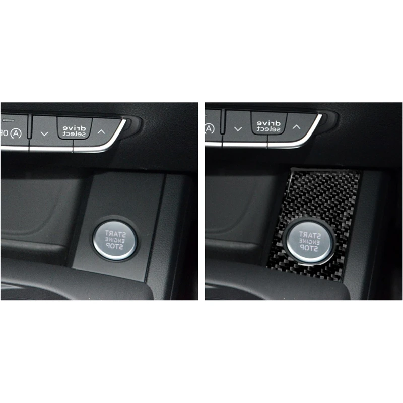 

Car Styling For Audi A4 B9 2017-2019 RHD Engine Start Stop Button Panel Decorative Interior Accessories Carbon Fiber Sticker
