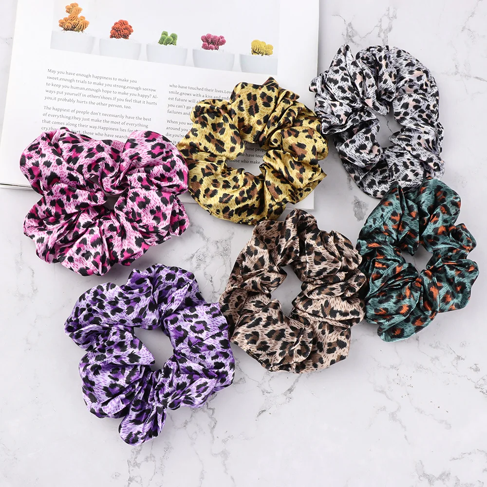 1 шт. эластичные резинки для волос с леопардовым принтом и цветочным узором