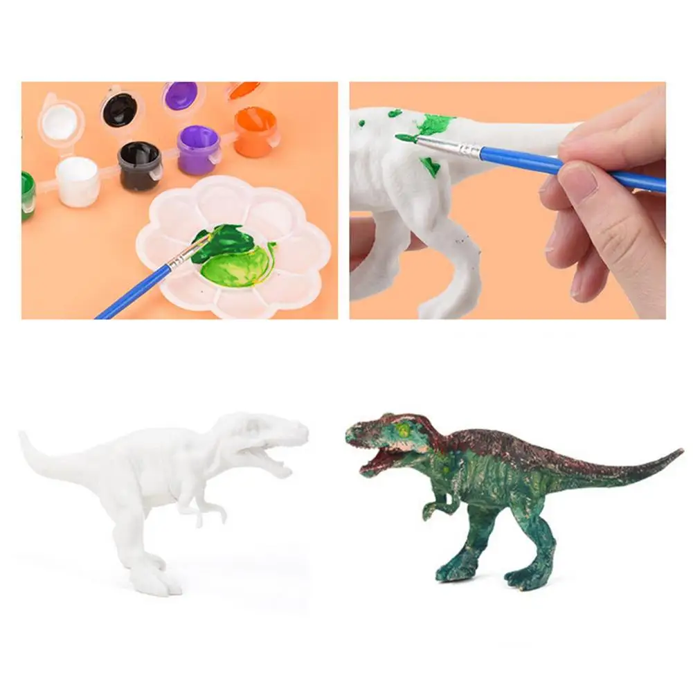 Kit de pintura de dinosaurios para ni&ntilde;os, Set de manualidades y arte con 20 figuras de dinosaurios, accesorios de pintura, regalos DIY para Navidad-2