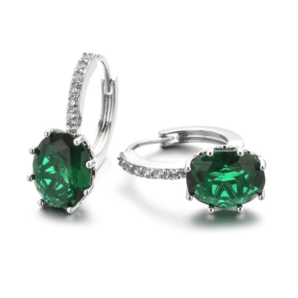 Европейские и американские модные простые циркониевые серьги в форме яйца для