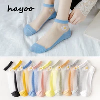 womens korean style stockings womens summer thin crystal socks shallow mouth boat socks transparent invisible socks