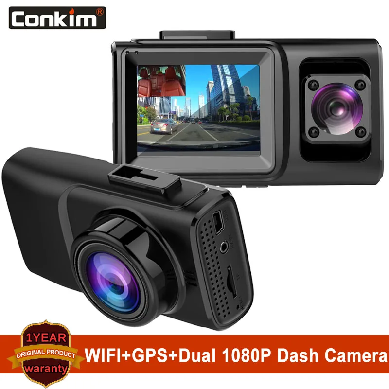 Видеорегистратор Conkim с двумя объективами 1080P IPS угол обзора 150 ° 30FTPS NTK96660 IMY307