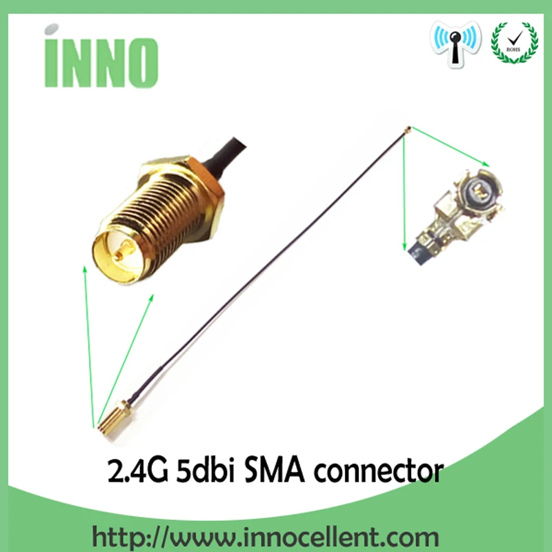 EOTH 2.4g antenna  5dbi sma female wlan wifi 2.4ghz antene IPX ipex 1 SMA male pigtail Extension Cable iot module antena