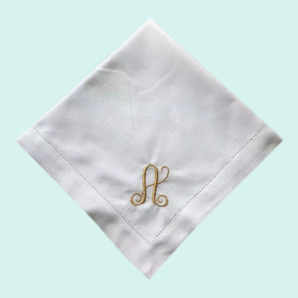 

Table Napkin Cloth Napkins Embroidery Wedding Cotton Napkins For Plates Decorative Table Cloth 45x45CM Letter Customizable Gift