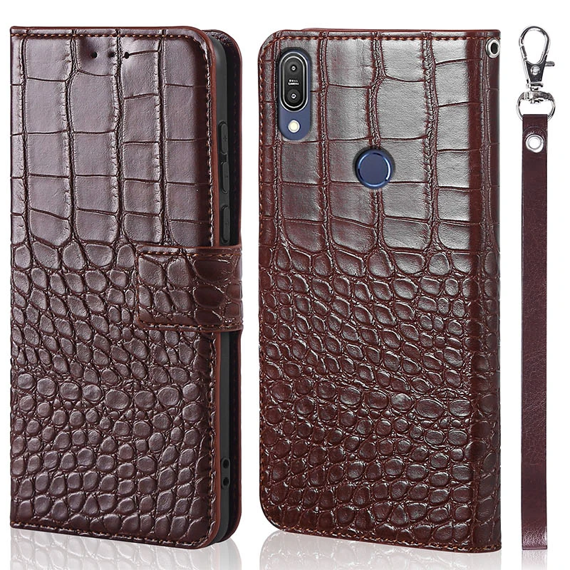 

DOREXLON Crocodile texture Leather Flip Phone Case for Asus Zenfone Max Pro M1 ZB601KL 5.99 ZB602KL Cover Case Coque