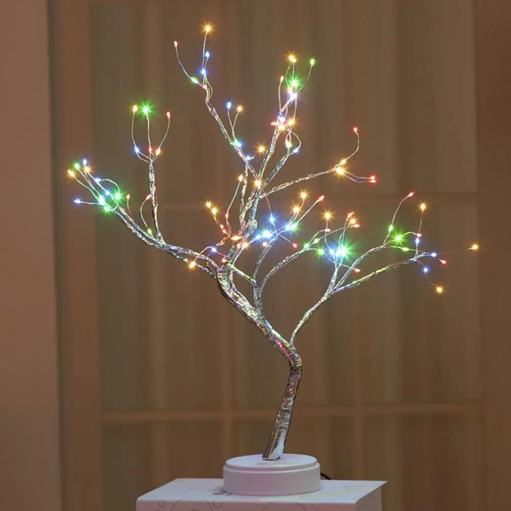 

Tree Light New Christmas Decoration 2021 Switch Pearl Starry Night Light Coloured Lights Holiday Bedroom Indoor Kids Bar Decor