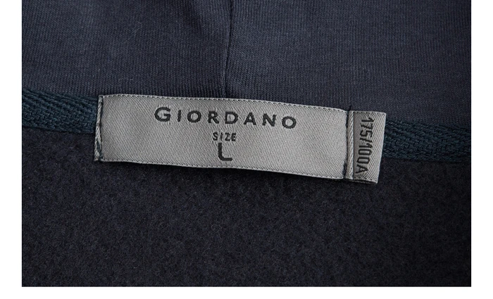 Giordano мужской свитшот кенгуру с капюшоном и длинными рукавами, с печатным принтом TEAM на груди,имеет несколько цветовых решений
