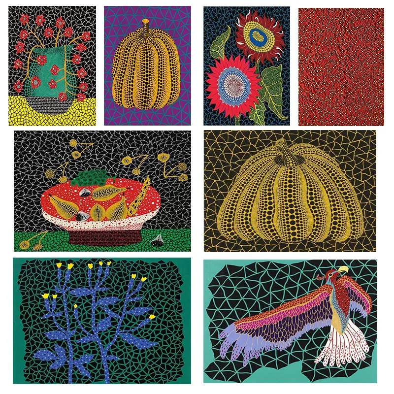 Яёи кусамы фиолетовый Тыква парусиновая постеры с масляной живописью и принты