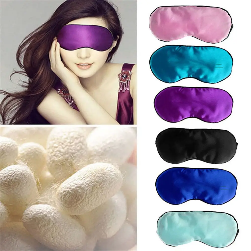 

Fashion 1 pcs New Pure Silk Sleep Rest Eye Mask Padded Shade Cover Travel Relax Aid Blindfolds Shade Eye patch For Sale