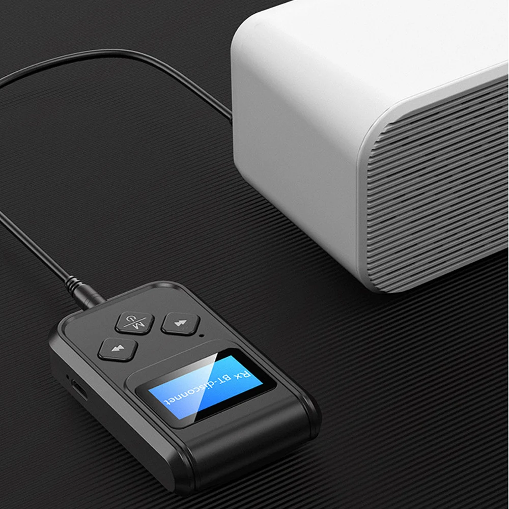 

AOSHIKE Bluetooth Adapter 5.0 Audio Transmitter Receiver LCD Display 3.5mm AUX RCA Wireless Stereo Four-in-One Music Headset