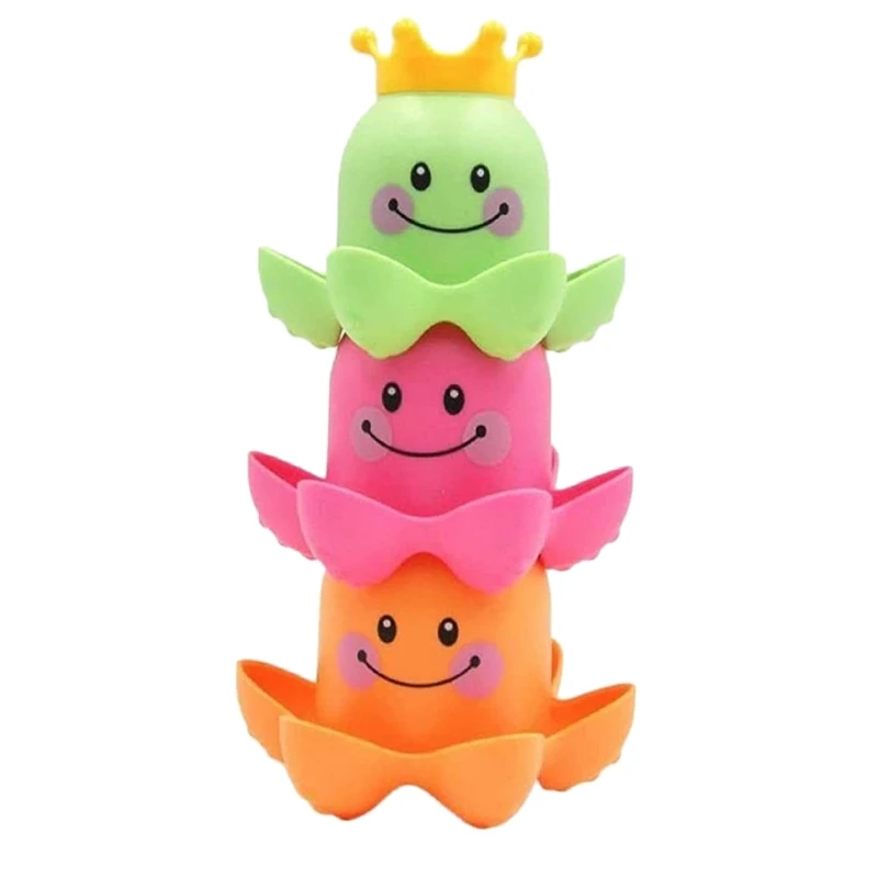 

Ocean Octopus Stacking Cups Baby Bath Toys Sea Animal Baby Bathing Shower Bathroom Taste Game for Infant and Kids