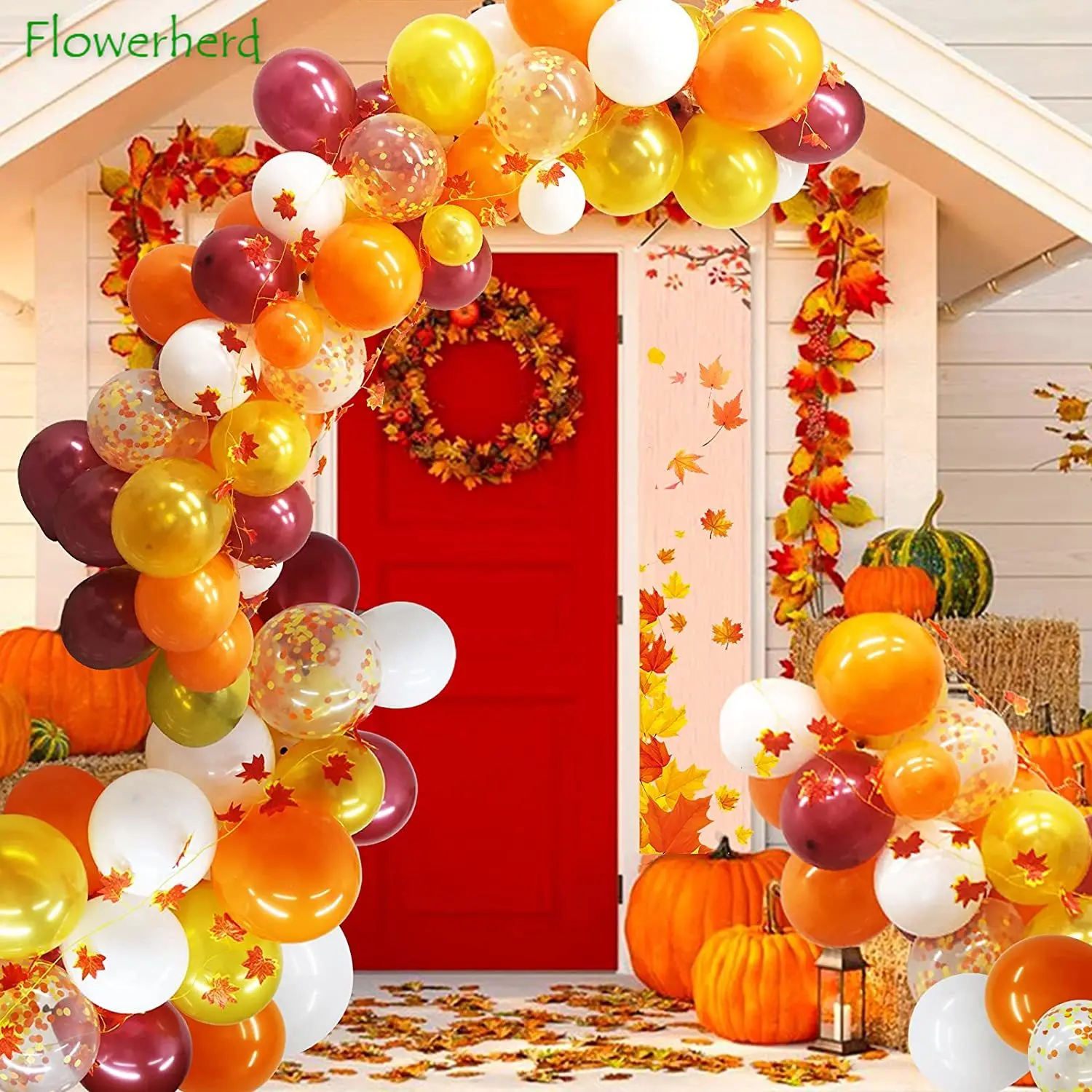 

DIY Fall Balloons Garland Arch Kit Confetti Balloons Maple Leaves for Thanksgiving Autumn Baby Shower Birthday Party Decorations