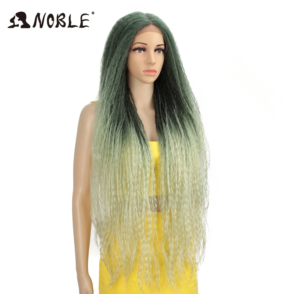 Noble Cosplay Wig Long Braided Wig 38inch Synthetic Lace Front Wigs For Women Pink Green Wig Lace Front Wigs For Black Women