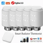 Умный привод радиатора TRV ZigBee 3,0, программируемый термостатический клапан радиатора, регулятор температуры, голосовое управление через Alexa