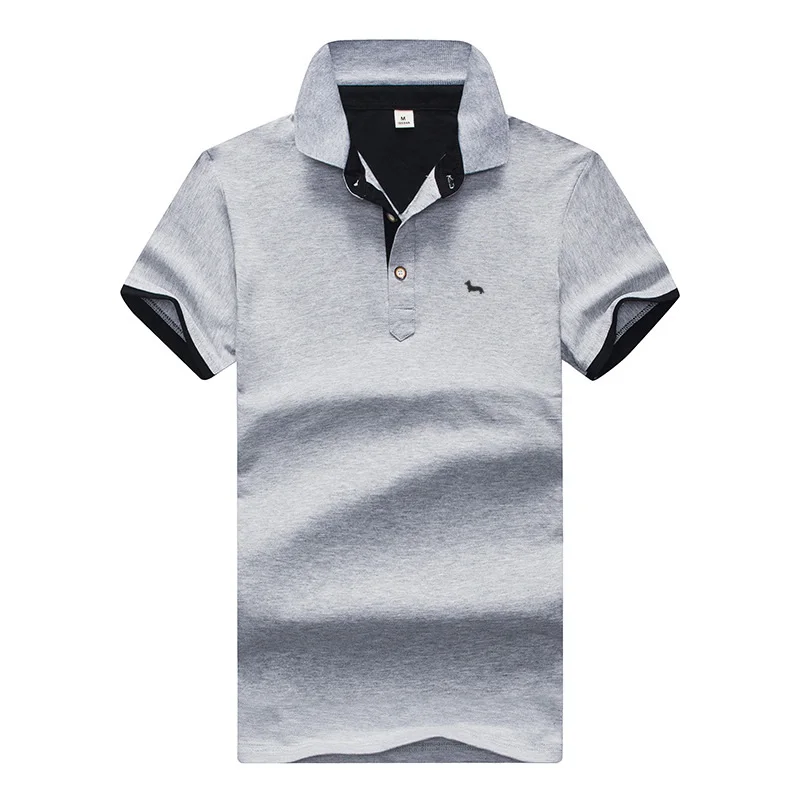 Мужская приталенная рубашка-поло Повседневная дышащая с вышивкой лето 2019 |
