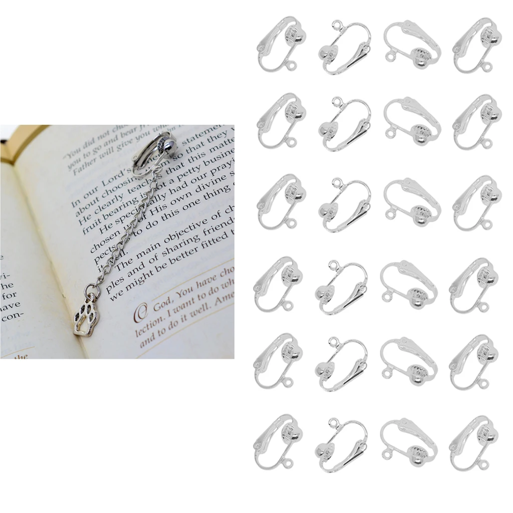 24x латунный зажим для сережек заготовки конвертер с петлей DIY ювелирных