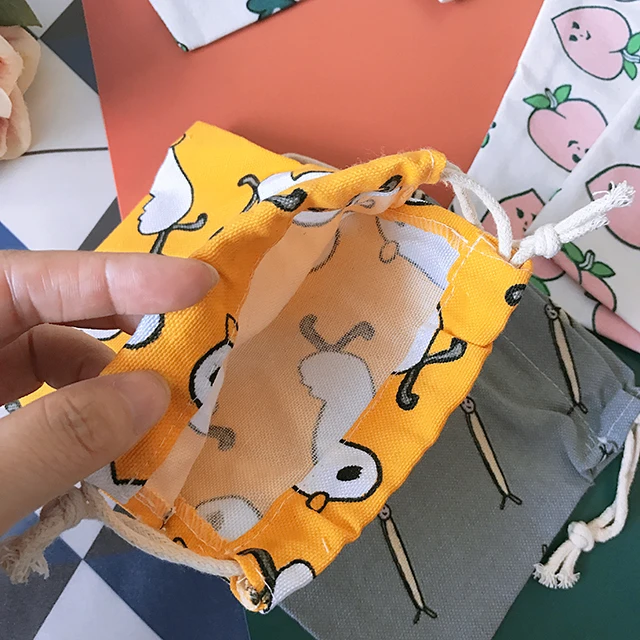 Корейский ulzzang Харадзюку Мультфильм Drawstring Женская Новая мода Портативный Путешествия Повседневная Женская Drawstring Карманный