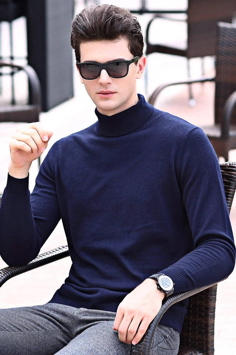 Мужская кашемировая Водолазка с длинным рукавом высоким воротником|Джемперы| |