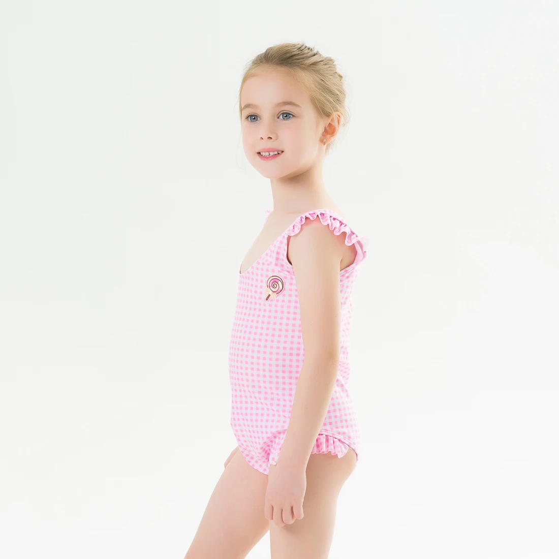Новый купальник для маленьких девочек Цельный классическое детское боди с