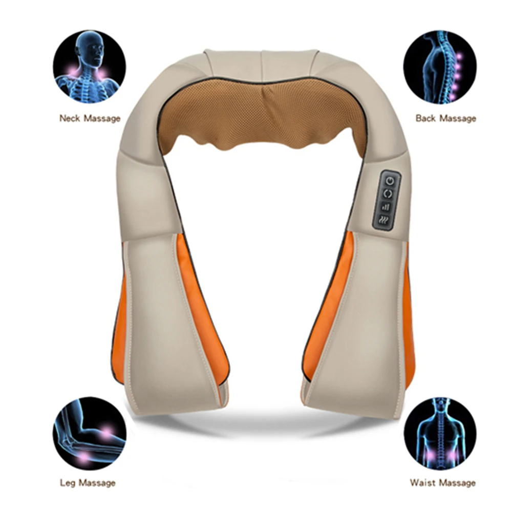 Электрический массажер для шеи боли в спине шиацу инфракрасная лампа роликовая