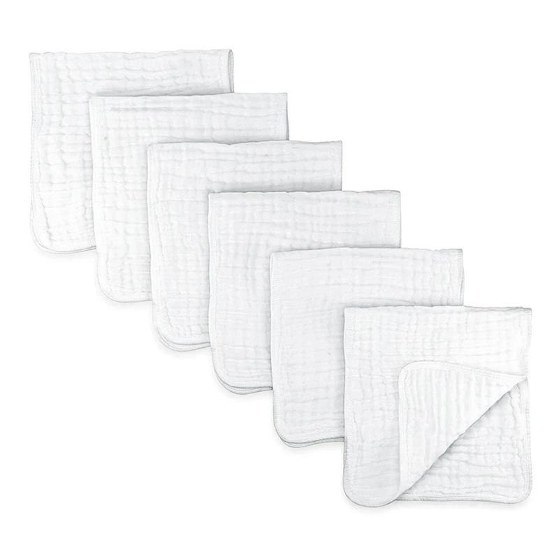 

6 Pcs/Pack Baby Infant Absorbent Feeding Bibs Burp Cloth Saliva Towel Washcloth