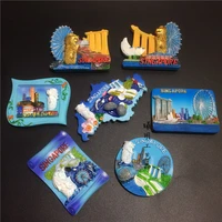 world tourism memorial collection singapore landscape resin embossed refrigerator magnet stickers home decoration gifts