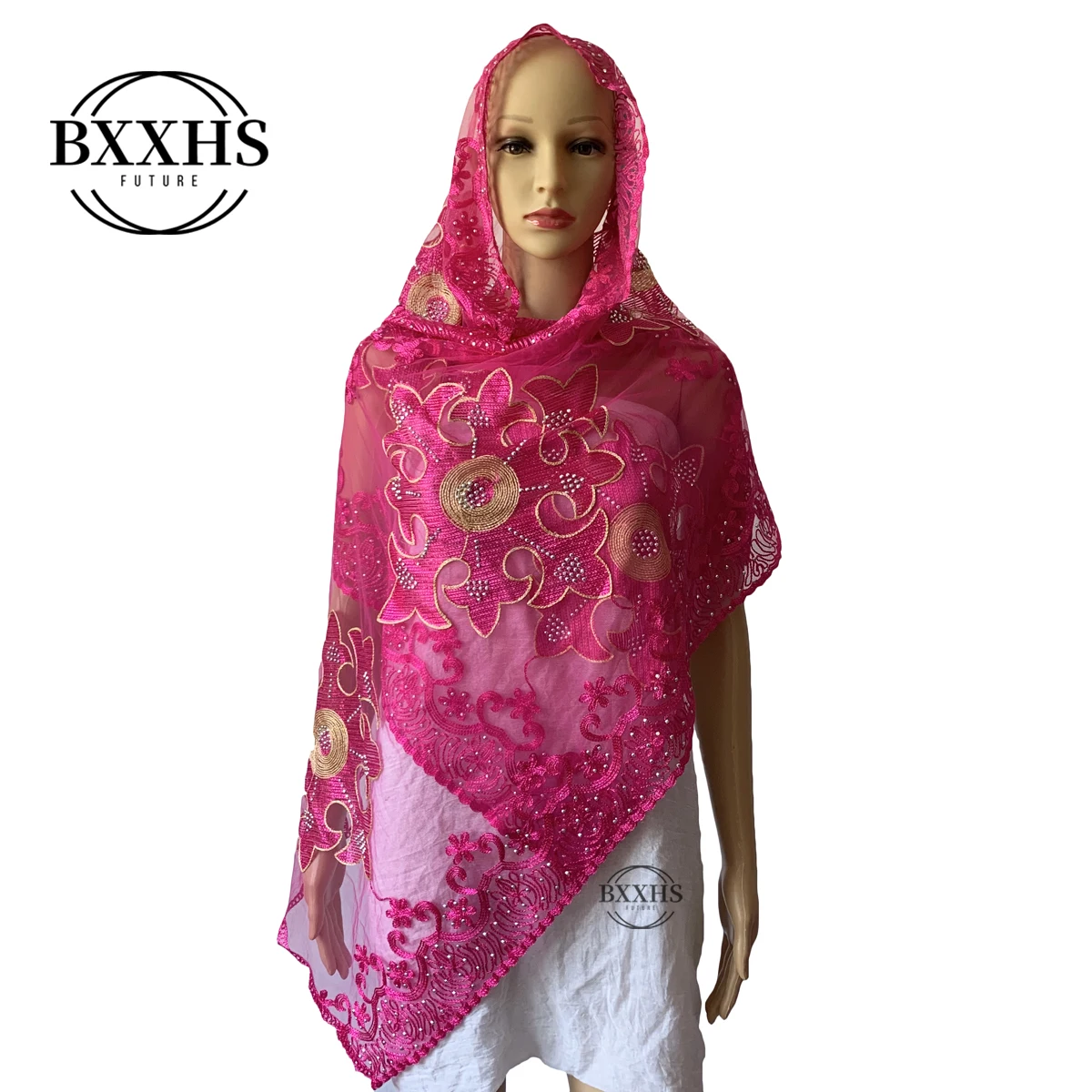 Африканские шарфы мусульманский специальный вышитый маленький сетчатый шарф 2 1*0