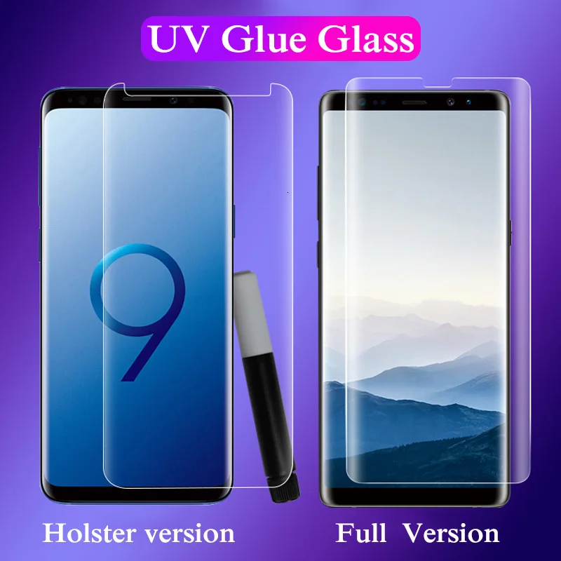 9D УФ нано жидкий изогнутый для samsung Galaxy S10 Lite S8 S9 Plus Note 8 9 Полный Клей закаленное стекло Защита экрана полное покрытие