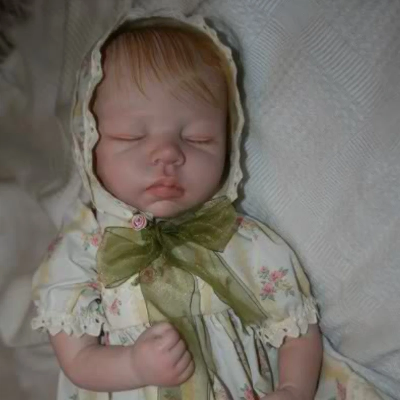 

NPK Popular reborn doll kit sleeping bebe infant doll mould very soft touch fresh color unpainted unfinished doll parts DIY