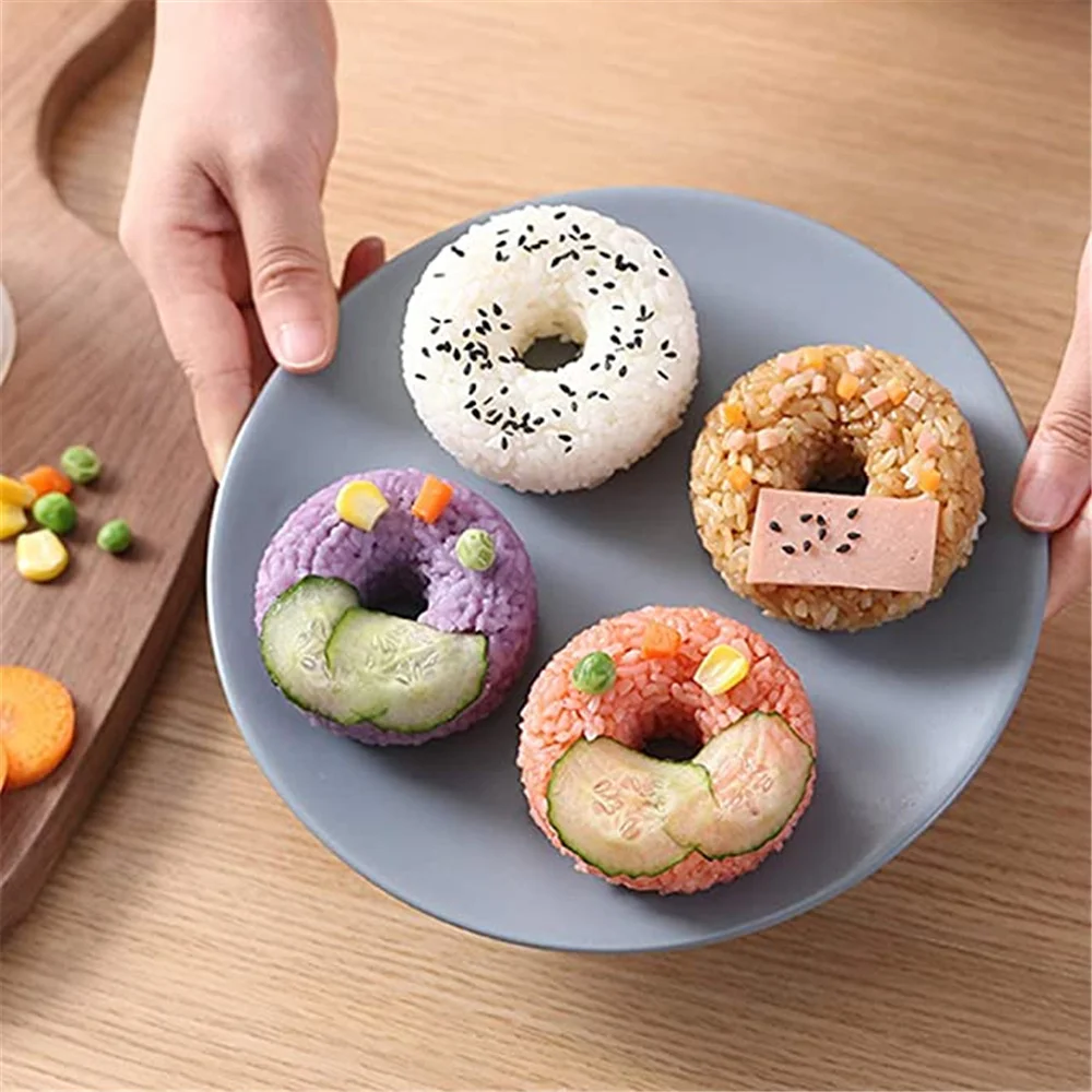 

Sushi Maker Tools Non-Stick DIY Donut Round Rice Ball Mold Onigiri Ball Easy Press Mold Children's Baby Bento Set Kitchen Gadget