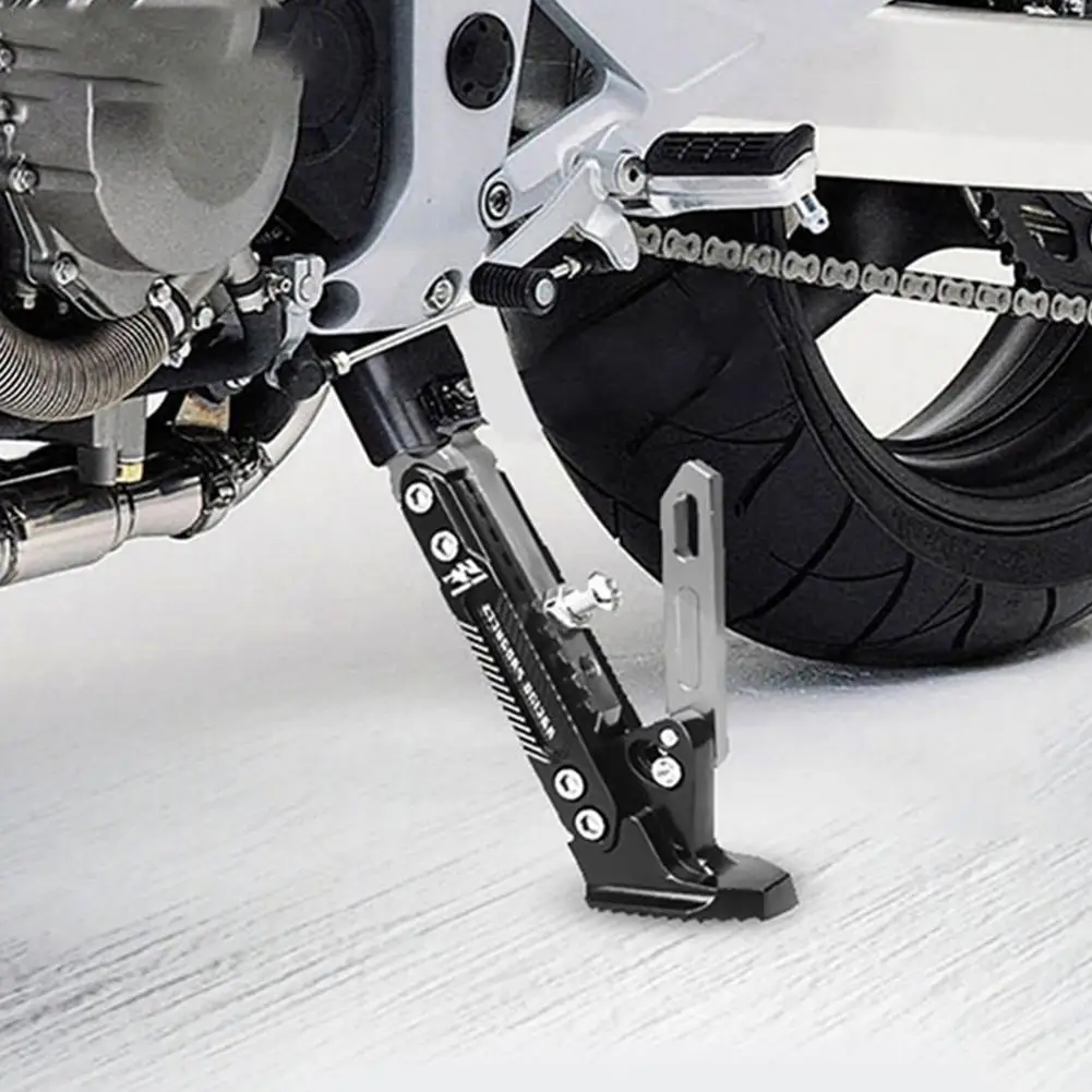 

CNC Motorcycle Foot Bracket Kick Side Bracket Metal Durable Corrosion Resistant Parking Bracket Motorcycle Stand Adjustable
