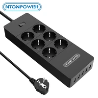 ntonpower network filter smart power strip multi plug 5 usb socket surge protector 1 5m power cord wall charger adapter for hom